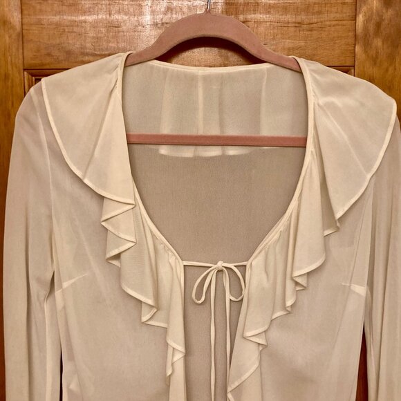 Vintage Dolce & Gabbana Cream Blouse Romantic Fairycore Italian Size 42, US 6 - Picture 5 of 14